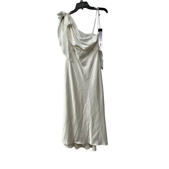NWTD IEENA FOR MAC DUGGAL Size 6 One Shoulder Calf Midi Dress White MSRP $298 - Picture 2 of 12